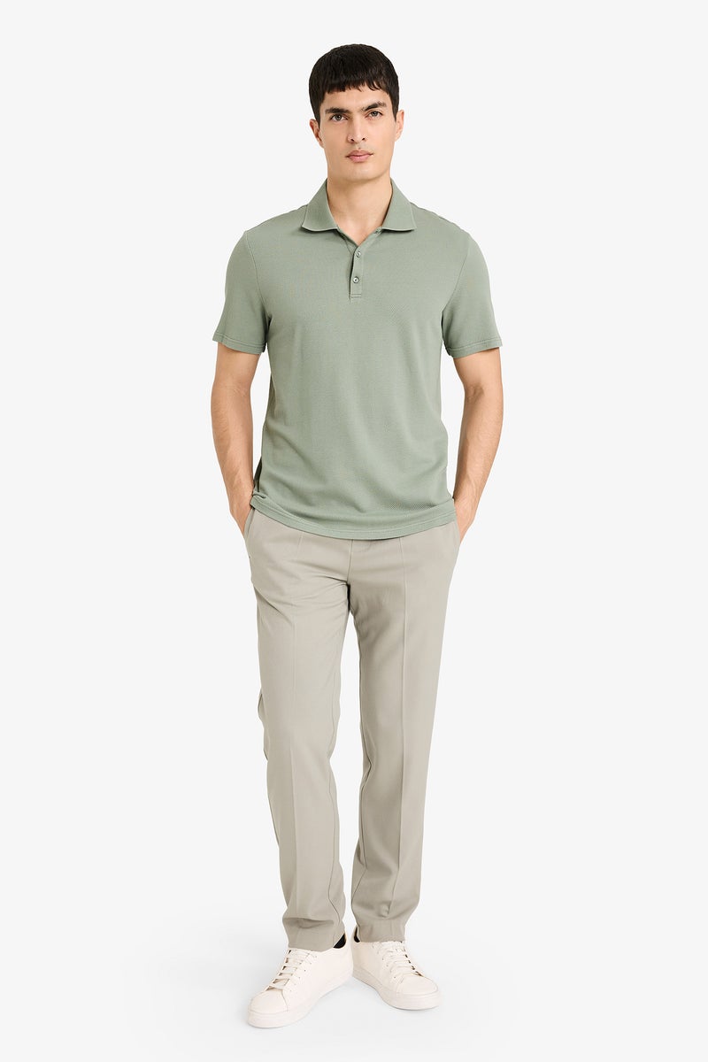 DeFacto Green Man Slim Fit Polo Short Seleeve T-Shirt Casual - Image 2